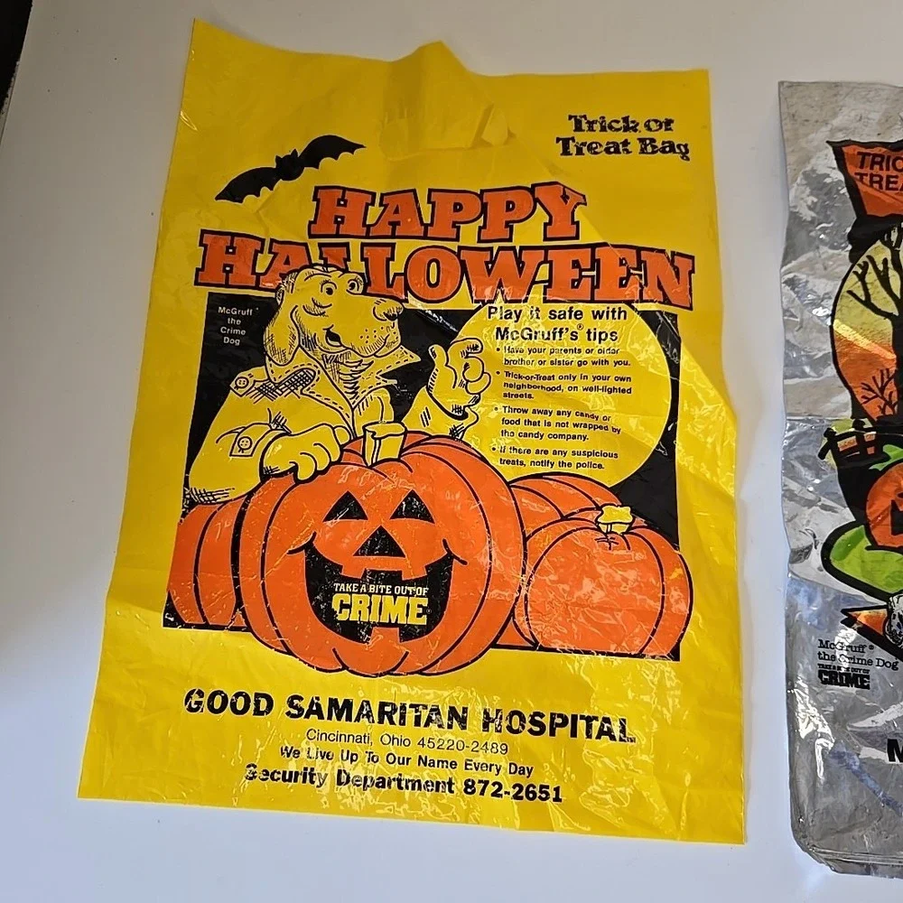 Vintage McGruff the Crime Dog Halloween Trick or Treat Bag‎ Promo Bag Lot Of 3